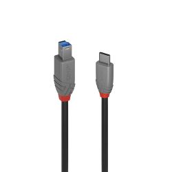0.5m USB 3.2 Typ C an B Kabel, 5Gbit/s, Anthra Line (36665)