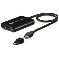 USB DisplayLink Dual HDMI Adapter schwarz (USB3-DHDMI)