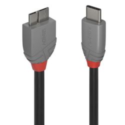 2m USB 3.2 Typ C an Micro-B Kabel, 5Gbit/s, Anthra Line (36622)