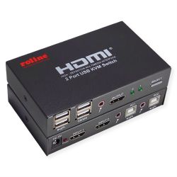 ROLINE KVM Switch, HDMI 4K, USB, 1 User - 2 PC (14.01.3426)