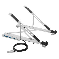 Tragbarer Laptop-Ständer mit 4-port USB-Hub silber (AWU100205GL)