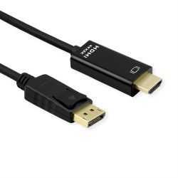 ROLINE DisplayPort Kabel DP - UHDTV, Slim, ST/ST, schwarz (11.04.5996)