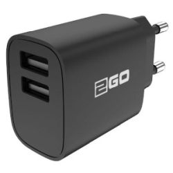2GO Netz-Ladegerät 100V-240V - schwarz Universal Dual-USB (794250)