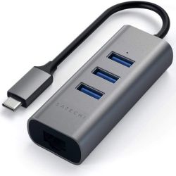 USB-C 2-in1 Port USB 3.0 Hub mit Ethernet space grau (ST-TC2N1USB31AM)