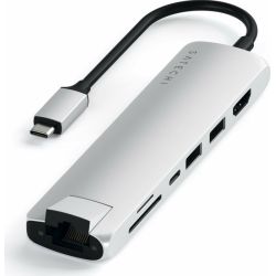 USB-C Multi-Port 4K Ethernet Slim Hub silber (ST-UCSMA3S)