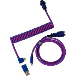 Premium Coiled Aviator Cable Spiralkabel 1.08m blau/violett (Cab-3)