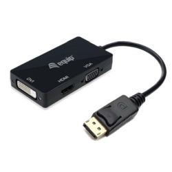 Equip Displayport->HDMI/VGA/DVI Adapter St/Bu        schwarz (133441)