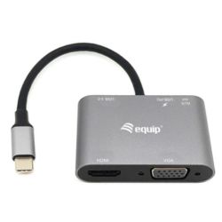 Equip Adapter 5in1 USB-C->HDMI,VGA/USB3.0,PD,AUX,4K60Hz 0.15 (133483)