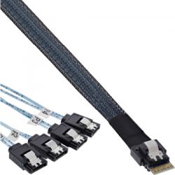 Inline INLINE Slim SAS Kabel SFF-8654 zu 4x SATA 7-pin 12GB/s 0,5m (27646A)
