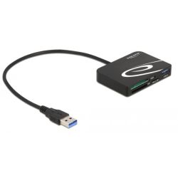 DELOCK Card Reader für XQD/SD/Micro SD + USB Typ-A Port (91756)