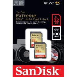 Extreme R100/W60 SDHC 32GB Speicherkarte 2er-Pack (SDSDXVT-032G-GNCI2)