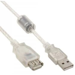 InLine USB 2.0 Verl. St/Bu Typ A transparent 2m (34618Q)