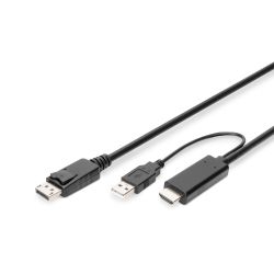 Adapterkabel 4K HDMI-A auf DisplayPort 2m schwarz (AK-330111-020-S)