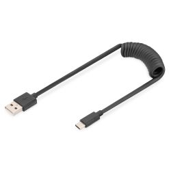 1M USB SPRING CABLE TPE USB 2.0 (AK-300430-006-S)