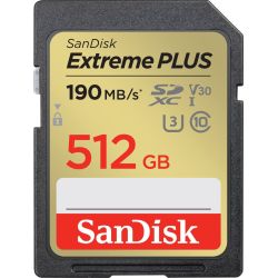 SanDisk Extreme PLUS R190/W130 SDXC 512GB Speicherkarte (SDSDXWV-512G-GNCIN)