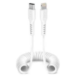 Spiralkabel USB-C Stecker zu Lightning 1m weiß (TECABLELIGTCSW)