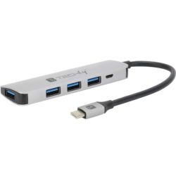 TECHLY USB3.1 Super Speed Hub 4-Ports mit USB Typ C  (IUSB31C-HUB4TLY)