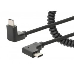 Spiralkabel USB-C Stecker zu USB-C Stecker 1m schwarz (356213)