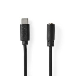 Kabel USB-C Stecker zu 3.5mm Klinke Buchse 1m schwarz (CCGB65960BK10)