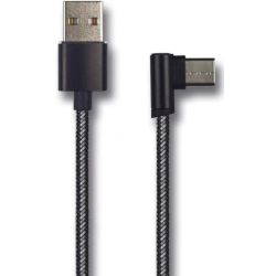 2GO USB Ladekabel Deluxe-schwarz-100cm f. USB Type C 3.1 (797007)