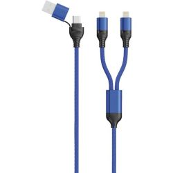 Kabel USB-C Stecker zu 2x Lightning Stecker 1.2m blau (797364)