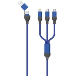 2GO USB / Type C Ladekabel All in One blau 120cm (797360)
