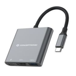 CONCEPTRONIC Adapter USB-C -> HDMI,2xUSB3.0,PD,SD   0.15m (DONN01G)