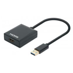 MANHATTAN 1080p USB-A auf HDMI-Adapter Konverter mit USB 3.2  (153690)