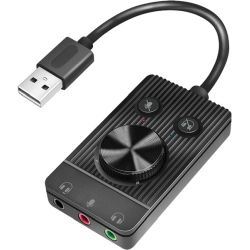 UA0397 USB Audio Adapter mit Lautstärkeregler schwarz (UA0397)