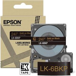  LK-6BKP Beschriftungsband 24mm gold auf schwarz (C53S672096)