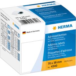Herma Schreibmaschinen Adressetiketten 70x38 matt 250 Stück (4340)