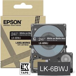 LK-6BWJ Beschriftungsband 24mm weiß auf mattschwarz (C53S672084)