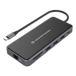 CONCEPTRONIC Adapter USB-C->2xHDMI,GbE,PD,2xUSB3.0,SD0.25 gr (DONN15G)