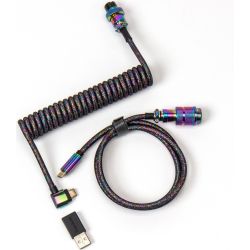 Premium Coiled Aviator Cable Spiralkabel 1.08m rainbow black (Cab-7)