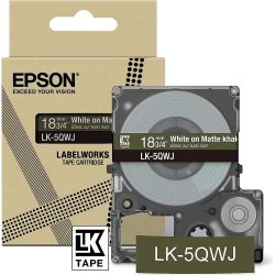LK-5QWJ Beschriftungsband 18mm weiß auf khaki matt (C53S672089)