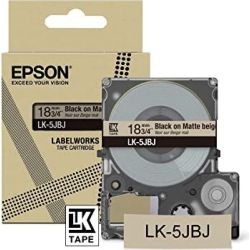 LK-5JBJ Beschriftungsband 18mm schwarz auf mattbeige (C53S672091)