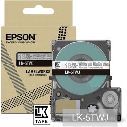 LK-4TWJ Beschriftungsband 12mm weiß auf transparent (C53S672068)