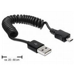 USB-Kabel Delock USB2.0 Typ A -> micro B St/St 20-60cm Spira (83162)