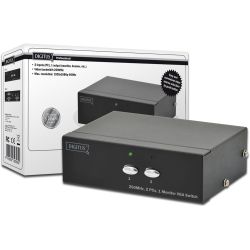 Digitus DIGITUS VGA Switch 2-Port 250MHz 1Monitor 2PCs 3xVGA HDSU (DS-44100-1)