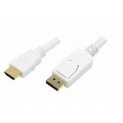 Kabel DisplayPort 1.1 Stecker zu HDMI-A Stecker weiß 2m (CV0055)