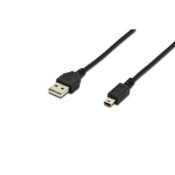 USB KAB. A/ST<>B mini5/ST 1,8m (AK-300130-018-S)