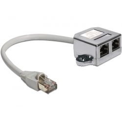 DELOCK RJ45 Port Doppler 1 x RJ45 Stecker > 2 x RJ45 Buchsen ( (65177)