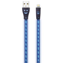 2GO USB Ladekabel sw mit blauer LED-Beleuchtung 100cm light. (795536)