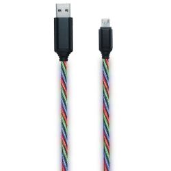 2GO USB Ladekabel Tricolor-m. LED-Beleucht.100cm Micro USB (797145)