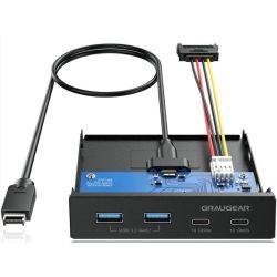 USB-Hub Frontpanel für 3.5 Zoll Einschub schwarz (G-MP02)