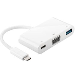 Goobay USB 3.1 Adapter VGA/USB-A 3.0/ USB-C, 0.15m,weiß (56595)