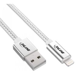 InLine Lightning USB Kabel, silber/Alu, 1m MFi-zertifiziert (31411A)