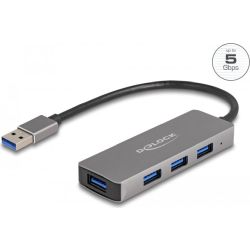 4-Port USB-Hub grau USB-A 3.0 (63171)