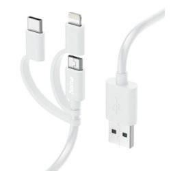 3in1 Multi-Ladekabel USB-A 1m weiß (201535)