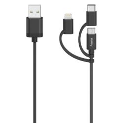 3in1-Micro-USB-Kabel 0.75 m sw (200617)